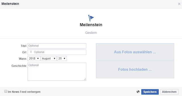 Erstelle einen Meilenstein auf Facebook